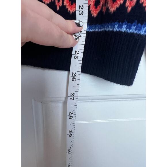 Vineyard Vines Women's M Lambswool Cashmere Sweater Fair Isle Crew Neck Blue - Picture 8 of 9